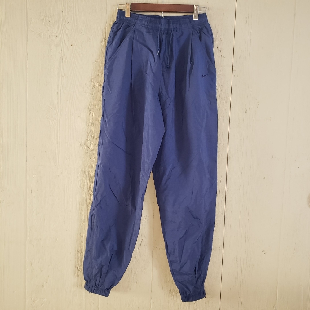 Men's Nike Athletic Nylon Windbreaker Drawstring Pants Size M Medium Blue
